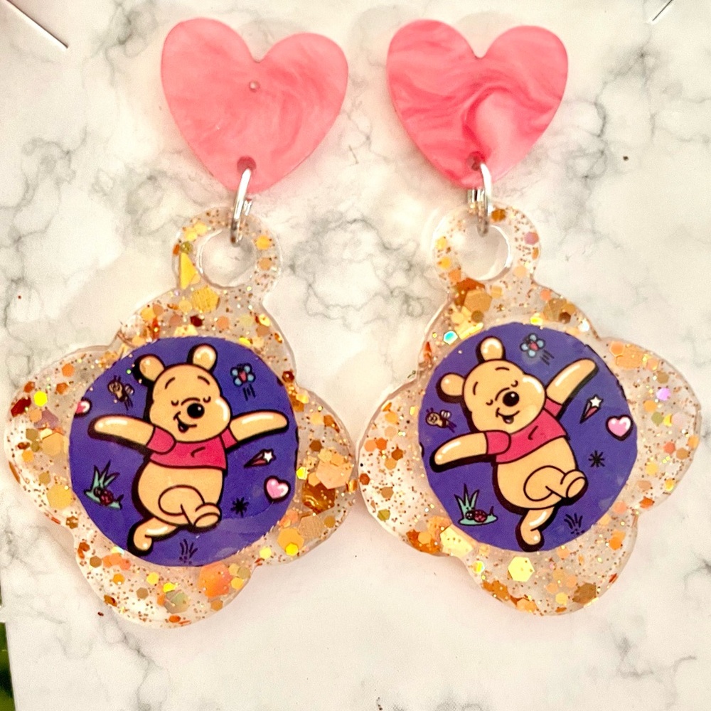 Winnie The Pooh Acrylic Earrings